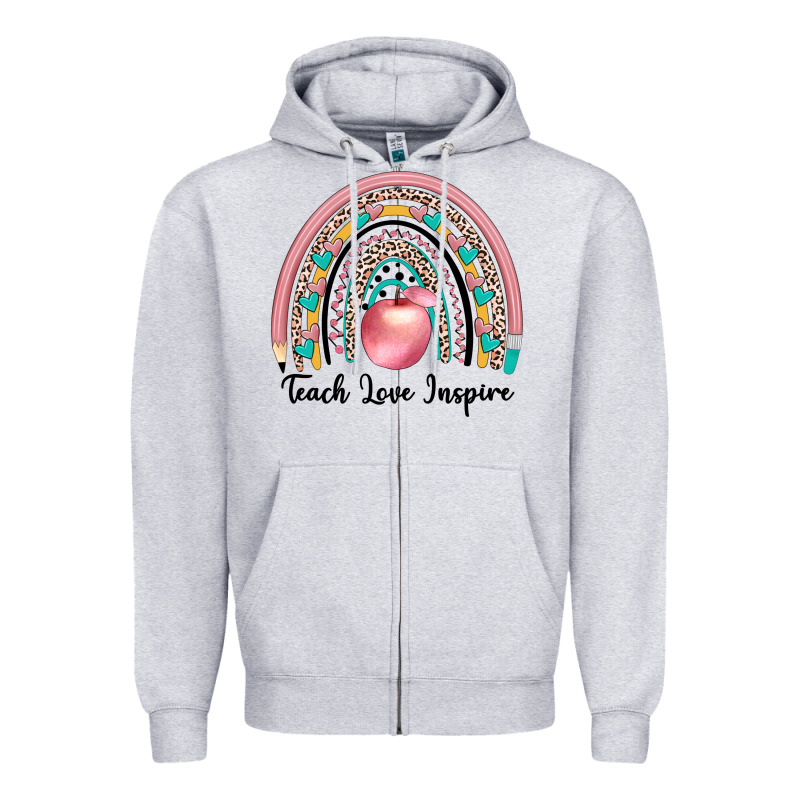 Teach Love Inspire Zipper Hoodie by JahusDesignShop | Teevron
