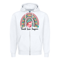 White teach love inspire Zipper Hoodie - JahusDesignShop