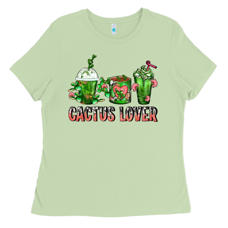 Cactus Lover Cactus Coffee Cups Ladies Tee by FaDigitalArtStudio | Teevron
