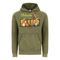 Vintage Olive Happy Easter Vintage Hoodie - LillyAllenDesigns