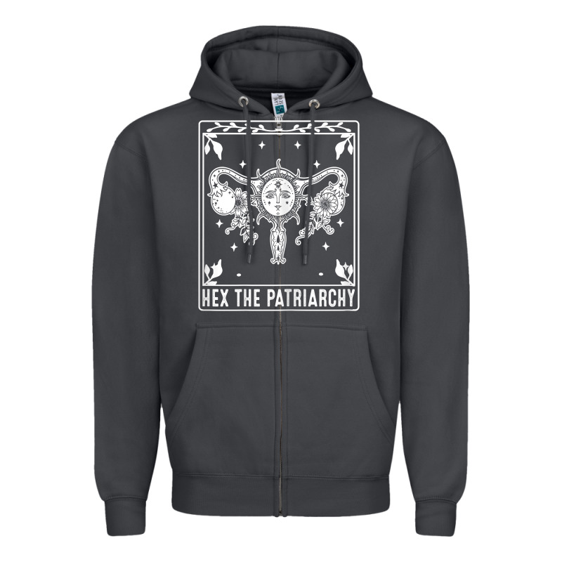 Womens Hex The Patriarchy Uterus Tarot Card Halloween Feminist T Shirt Zipper Hoodie by maiPhamDesign | Teevron