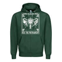 Sports Green womens hex the patriarchy uterus tarot card halloween feminist t shirt Zipper Hoodie - maiPhamDesign