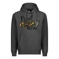 Charcoal Heather proud Army mom Premium Hoodie - CowhideDigitalArt