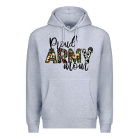 Heather Grey proud Army mom Premium Hoodie - CowhideDigitalArt
