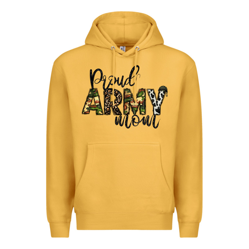 Proud Army Mom Premium Hoodie by CowhideDigitalArt | Teevron