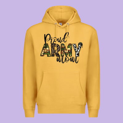 Proud Army Mom Premium Hoodie Designed By Cowhidedigitalart
