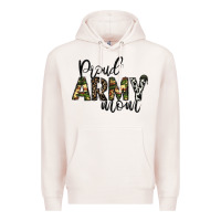 Pale Pink proud Army mom Premium Hoodie - CowhideDigitalArt