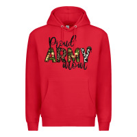 Red proud Army mom Premium Hoodie - CowhideDigitalArt