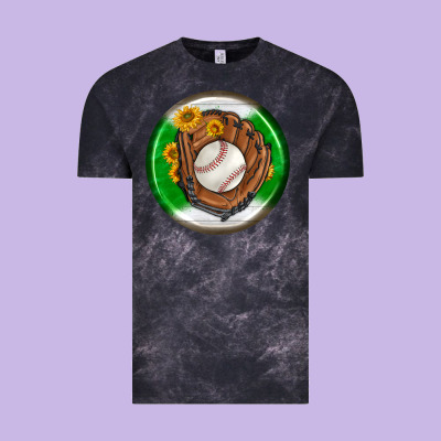 Baseball With Sunflower Round Earrings Vintage Tee Designed By Bundleandbundleshop