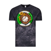 Cloud Black baseball with sunflower round earrings Vintage Tee - BundleAndBundleShop