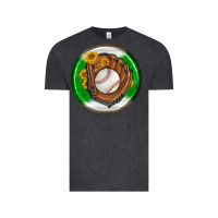 Vintage Black baseball with sunflower round earrings Vintage Tee - BundleAndBundleShop