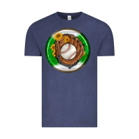 Vintage Denim baseball with sunflower round earrings Vintage Tee - BundleAndBundleShop