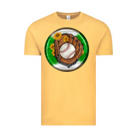 Vintage Mustard baseball with sunflower round earrings Vintage Tee - BundleAndBundleShop
