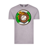 Vintage Zinc baseball with sunflower round earrings Vintage Tee - BundleAndBundleShop