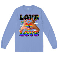 Colony Blue love is love lgbtq pride hands Long Sleeve Tee - LillyAllenDesigns