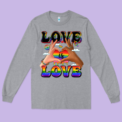 Love Is Love Lgbtq Pride Hands Long Sleeve Tee Designed By Lillyallendesigns