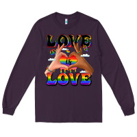 Plum love is love lgbtq pride hands Long Sleeve Tee - LillyAllenDesigns