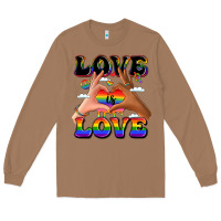 Toasted Coconut love is love lgbtq pride hands Long Sleeve Tee - LillyAllenDesigns