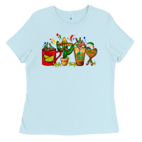 Baby Blue Mexico Coffee Cups With Cactus Sombrero And Maraca Ladies Tee - FaDigitalArtStudio