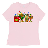 Bubblegum Pink Mexico Coffee Cups With Cactus Sombrero And Maraca Ladies Tee - FaDigitalArtStudio
