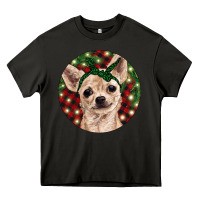 Asphalt Christmas Chihuahua With Buffalo Plaid Heavy Core Tee - RanaPortraitStore