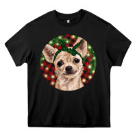 Black Christmas Chihuahua With Buffalo Plaid Heavy Core Tee - RanaPortraitStore
