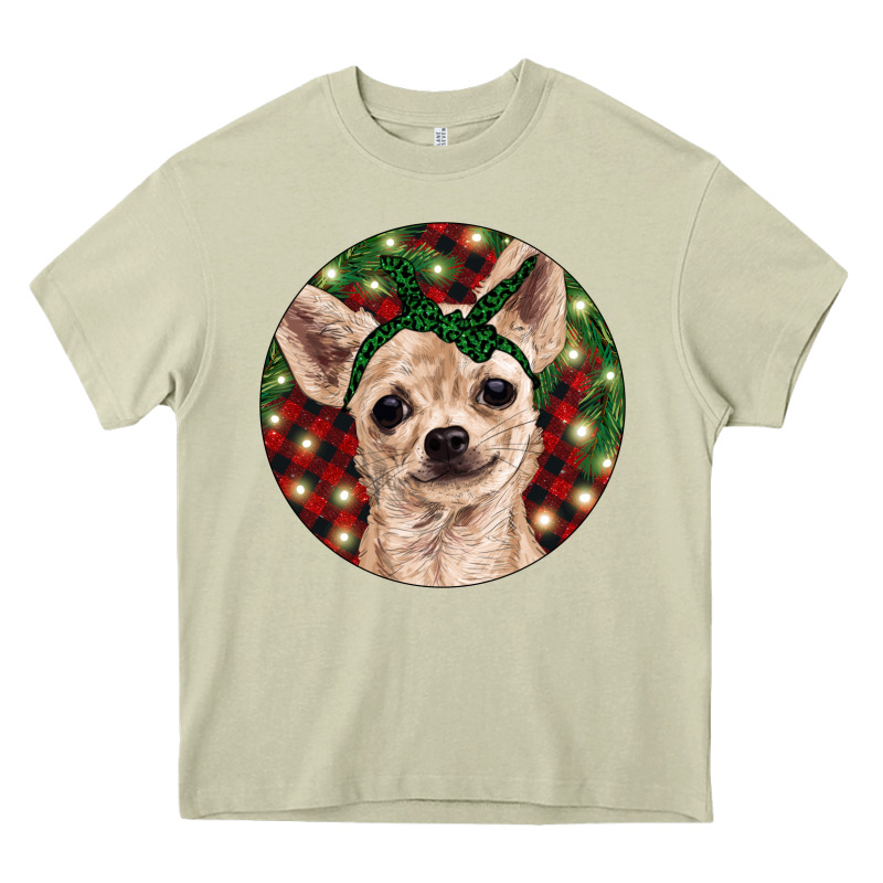 Christmas Chihuahua With Buffalo Plaid Heavy Core Tee by RanaPortraitStore | Teevron