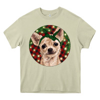 Mossy Christmas Chihuahua With Buffalo Plaid Heavy Core Tee - RanaPortraitStore