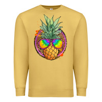 Antique Gold pineapple and glasses Premium Sweatshirt - JahusDesignShop