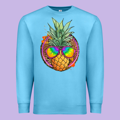 Pineapple And Glasses Premium Sweatshirt Designed By Jahusdesignshop