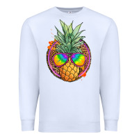 White pineapple and glasses Premium Sweatshirt - JahusDesignShop
