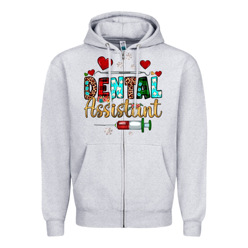Christmas Dental Assistant Zipper Hoodie by JahusDesignShop | Teevron
