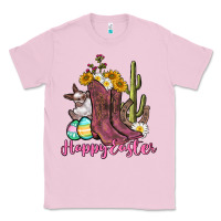 Bubblegum Pink Happy Easter western Easter Day Classic Tee - CowGirlArtShop