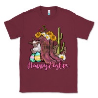 Burgundy Happy Easter western Easter Day Classic Tee - CowGirlArtShop