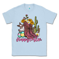 Dusty Blue Happy Easter western Easter Day Classic Tee - CowGirlArtShop