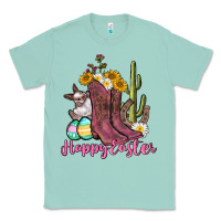 Seafoam Happy Easter western Easter Day Classic Tee - CowGirlArtShop
