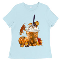 Baby Blue Pumpkin Spice Coffee Ladies Tee - FaDigitalArtStudio