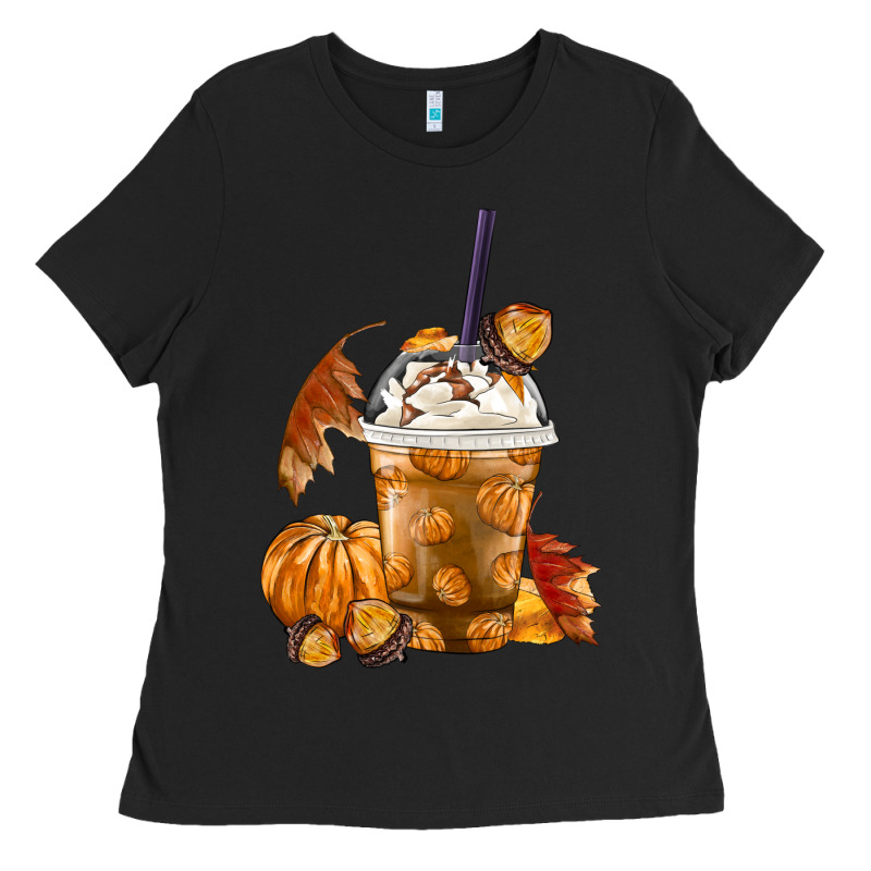 Pumpkin Spice Coffee Ladies Tee by FaDigitalArtStudio | Teevron