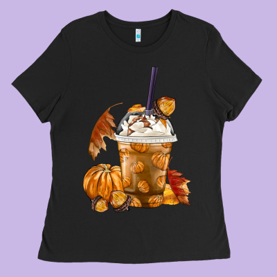 Pumpkin Spice Coffee Ladies Tee Designed By Fadigitalartstudio