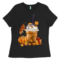 Black Pumpkin Spice Coffee Ladies Tee - FaDigitalArtStudio