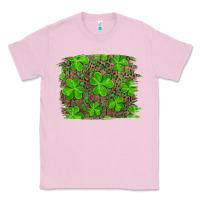 Bubblegum Pink st patrick's day shamrock and leopard distressed background Classic Tee - RanaPortraitStore