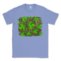 Colony Blue st patrick's day shamrock and leopard distressed background Classic Tee - RanaPortraitStore