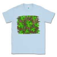 Dusty Blue st patrick's day shamrock and leopard distressed background Classic Tee - RanaPortraitStore