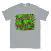 Heather Grey st patrick's day shamrock and leopard distressed background Classic Tee - RanaPortraitStore