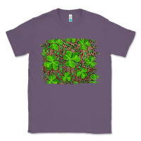 Lavender st patrick's day shamrock and leopard distressed background Classic Tee - RanaPortraitStore