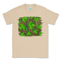 Mushroom st patrick's day shamrock and leopard distressed background Classic Tee - RanaPortraitStore