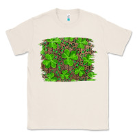 Natural st patrick's day shamrock and leopard distressed background Classic Tee - RanaPortraitStore