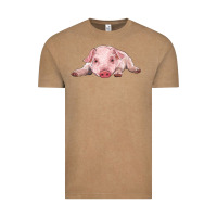 Vintage Coffee baby pig Vintage Tee - RanaPortraitStore