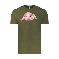 Vintage Olive baby pig Vintage Tee - RanaPortraitStore