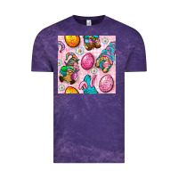 Cloud Purple Easter Gnomies Seamless Pattern Vintage Tee - BundleAndBundleShop